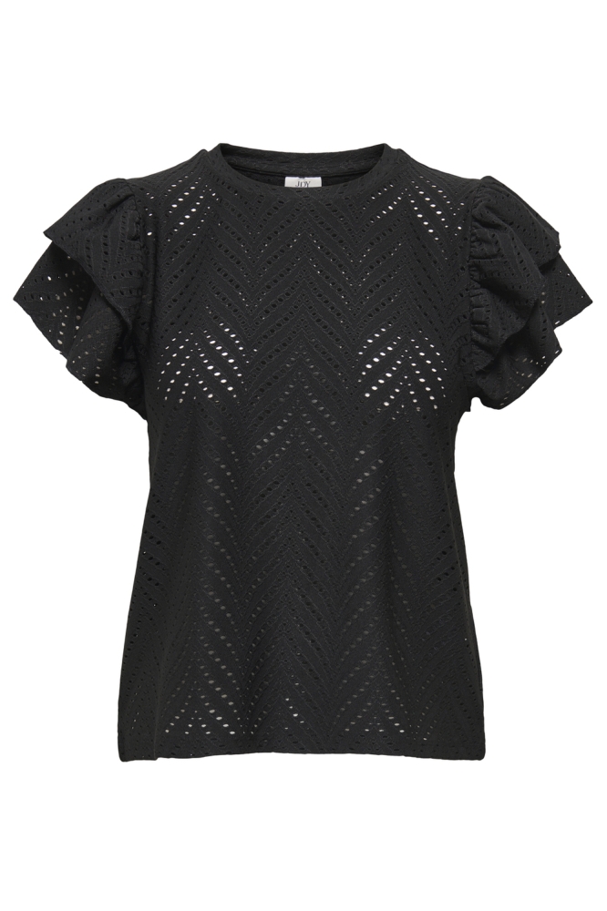 JDYCARLA CATHINKA S/L FRILL TOP JRS 15351452 Black